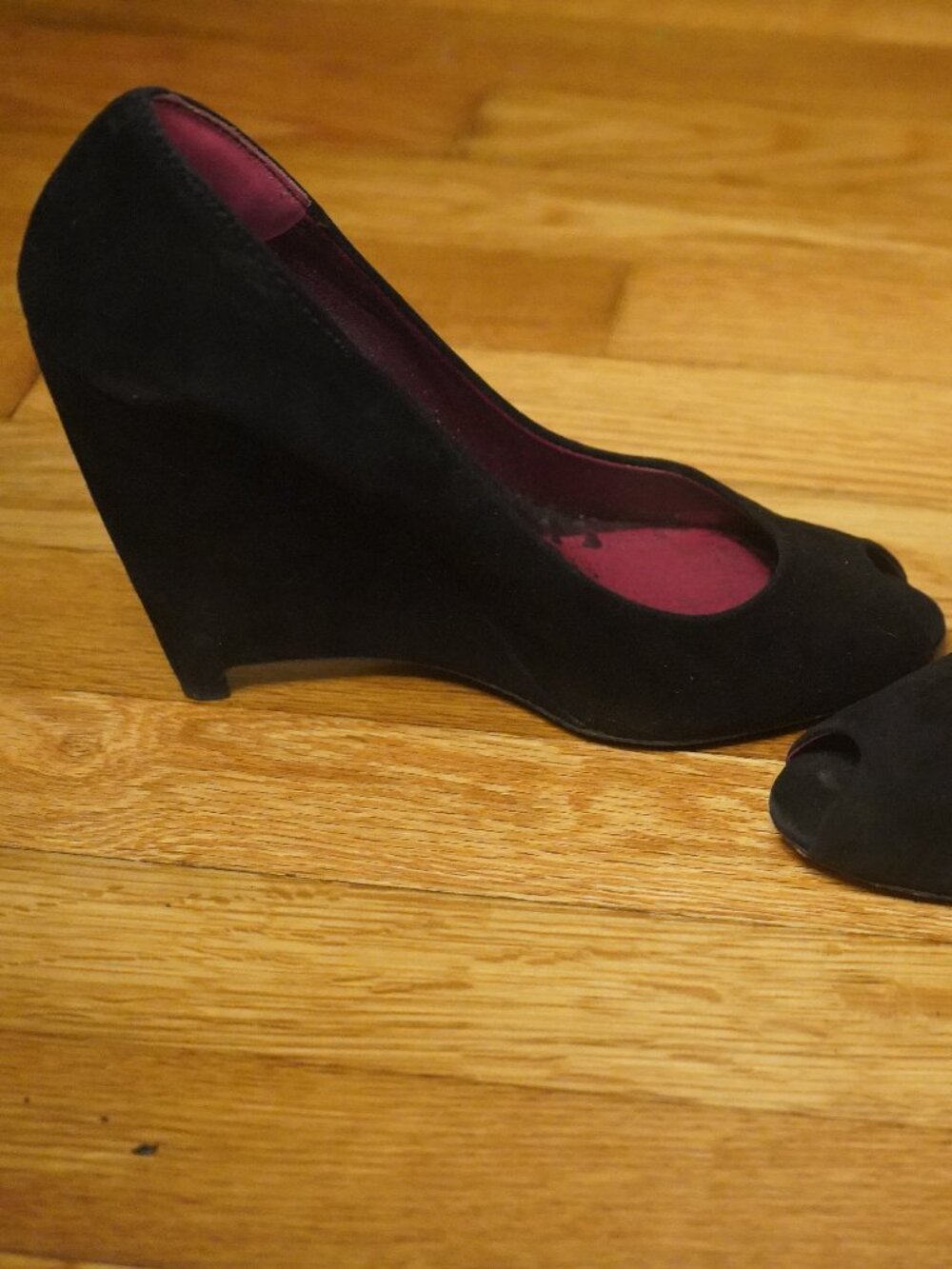 Miu Miu Black Suede Wedges